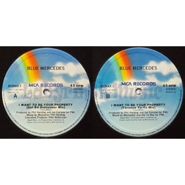 Blue Mercedes - I Want To Be Your Property • 12" Vinyl Maxi • NM - Labyrinth Music