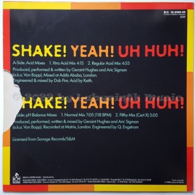 Von Bopp - Shake! Yeah! Uh Huh! • 12" Vinyl Maxi - Labyrinth Music