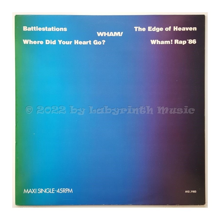 Wham! - The Edge Of Heaven • 12" Vinyl Maxi • EX - Labyrinth Music