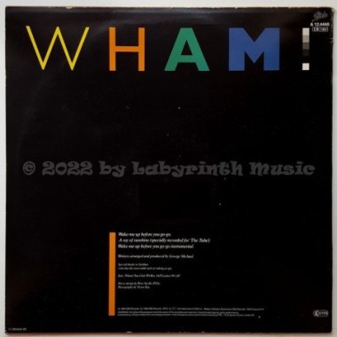 Wham! - Wake Me Up Before You Go-Go • 12" Vinyl Maxi • EX - Labyrinth Music