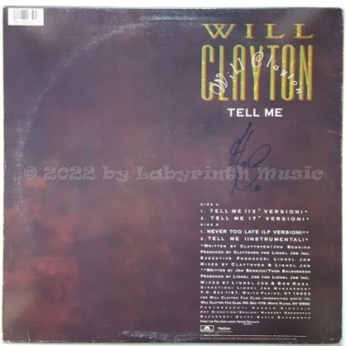 Will Clayton - Tell Me • 12" Vinyl Maxi - Labyrinth Music