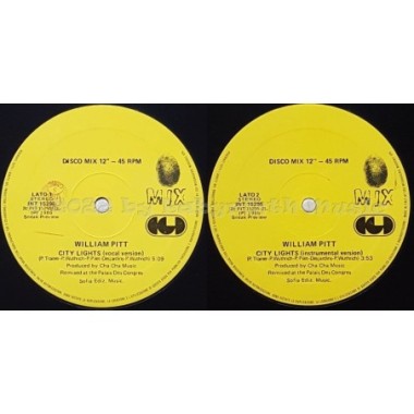 William Pitt - City Lights • 12" Vinyl Maxi - Labyrinth Music
