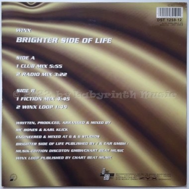 Winx - Brighter Side Of Life • 12" Vinyl Maxi - Labyrinth Music