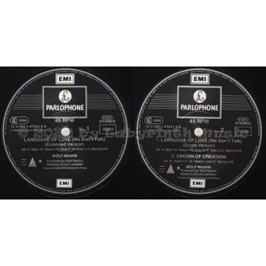Wolf Maahn - Language Of Love • 12" Vinyl Maxi • MINT - Labyrinth Music