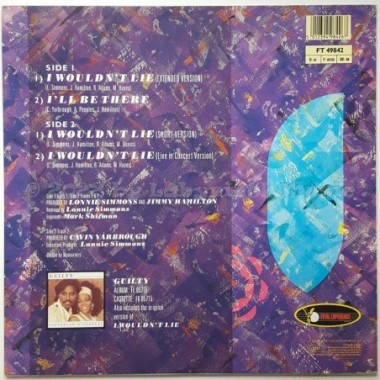 Yarbrough & Peoples - I Wouldn't Lie • 12" Vinyl Maxi • EX - Labyrinth Music