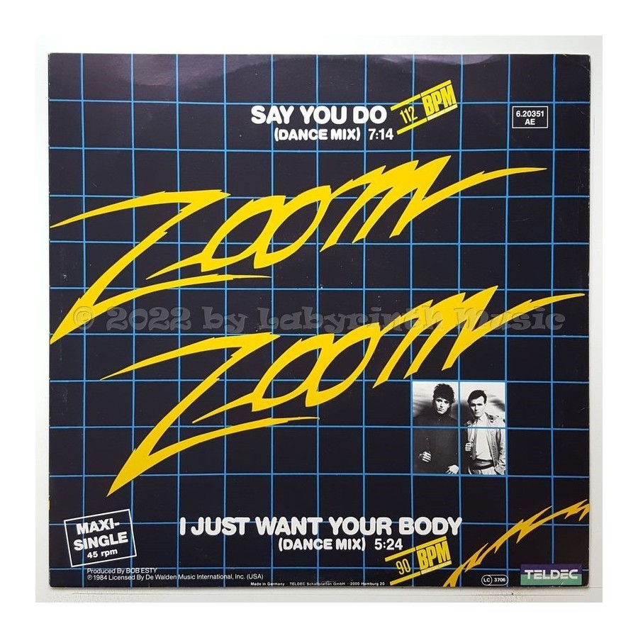 Zoom Zoom - Say You Do • 12" Vinyl Maxi • NM - Labyrinth Music