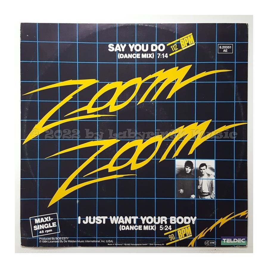 Zoom Zoom - Say You Do • 12" Vinyl Maxi - Labyrinth Music