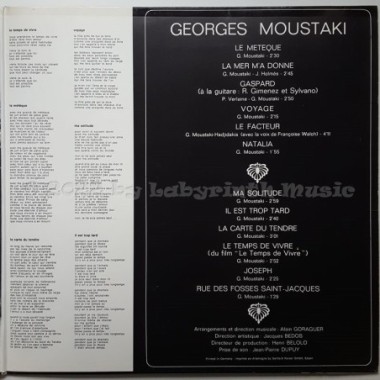Georges Moustaki - Georges Moustaki • 12" Vinyl LP - Labyrinth Music
