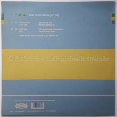Freakniks - Under The Sun Remixed • Part Two • 12" Vinyl Maxi - Labyrinth Music