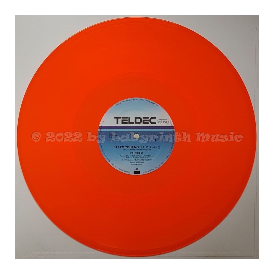 Princess - Say I'm Your No. 1 • 12" Vinyl Maxi • EX - Labyrinth Music