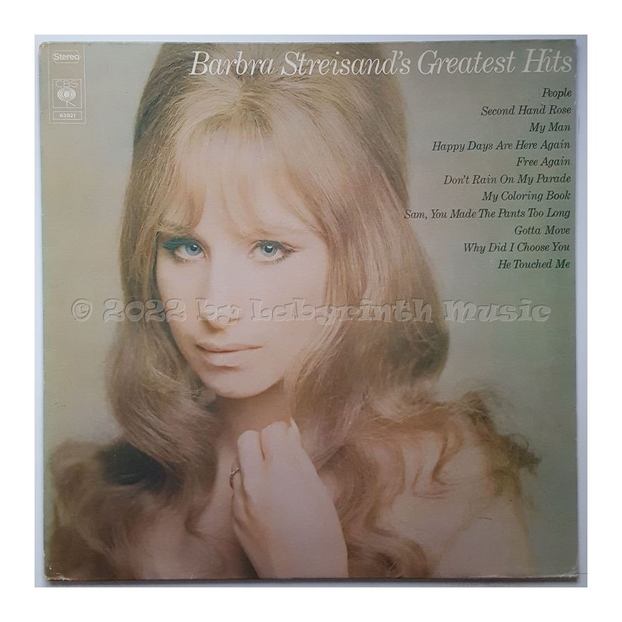 Barbra Streisand - Barbra Streisand's Greatest Hits • 12" Vinyl LP • EX - Labyrinth Music