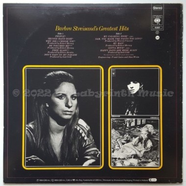 Barbra Streisand - Barbra Streisand's Greatest Hits • 12" Vinyl LP • EX - Labyrinth Music