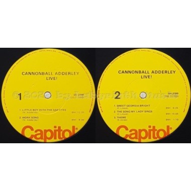 Cannonball Adderley - Live • 12" Vinyl LP • EX - Labyrinth Music