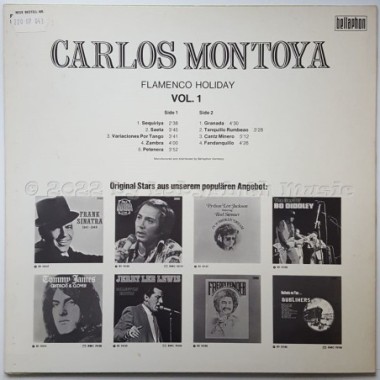 Carlos Montoya - Flamenco Holiday Vol. 1 • 12" Vinyl LP • EX - Labyrinth Music