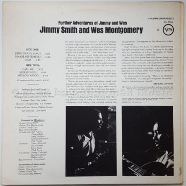 Jimmy Smith & Wes Montgomery - Further Adventures Of Jimmy Smith & Wes Montgomery • 12" Vinyl LP • EX - Labyrinth Music