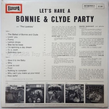 The Lipsticks - Let's Have A Bonnie & Clyde Party • 12" Vinyl LP • MINT - Labyrinth Music