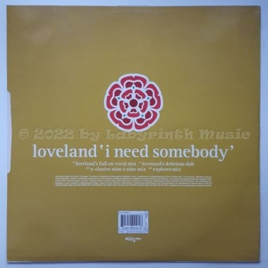 Loveland Feat. Rachel McFarlane - I Need Somebody • 12" Vinyl Maxi • EX - Labyrinth Music