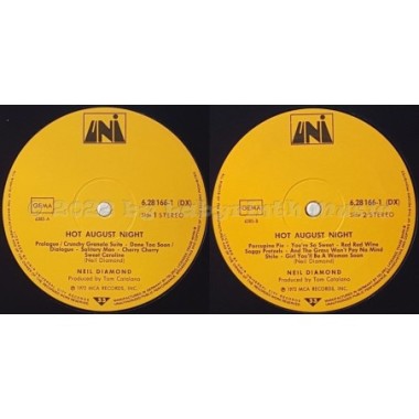 Neil Diamond - Hot August Night • 12" Vinyl LP - Labyrinth Music
