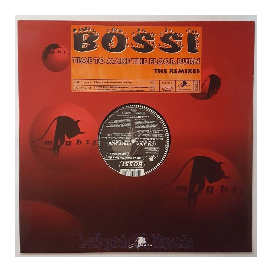 Bossi - Time To Make The Floor Burn • 12" Vinyl Maxi • NM - Labyrinth Music