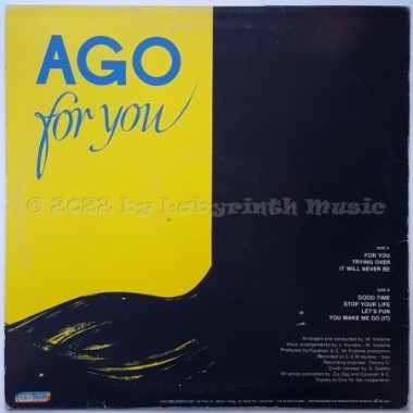 Ago - For You • 12" Vinyl LP - Labyrinth Music