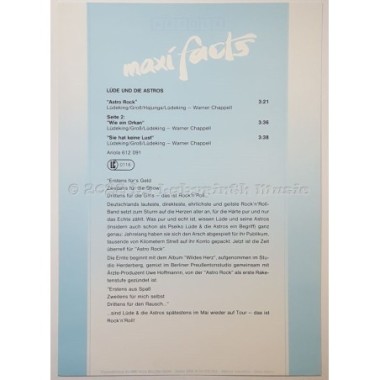 Lüde Und Die Astros - Astro Rock • 12" Vinyl Maxi • EX - Labyrinth Music