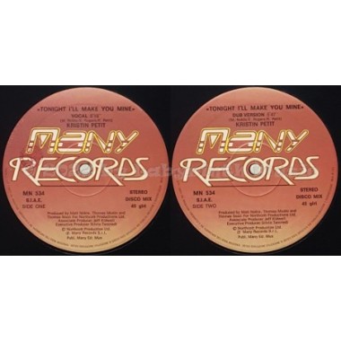Kristin Petit - Tonight I'll Make You Mine • 12" Vinyl Maxi - Labyrinth Music