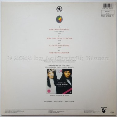 Milli Vanilli - Girl I'm Gonna Miss You • 12" Vinyl Maxi • EX - Labyrinth Music
