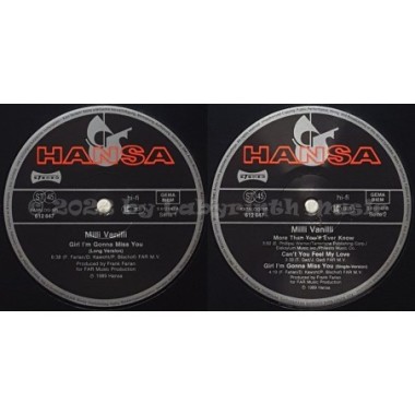 Milli Vanilli - Girl I'm Gonna Miss You • 12" Vinyl Maxi • EX - Labyrinth Music