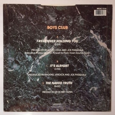 Boys Club - I Remember Holding You • 12" Vinyl Maxi • EX - Labyrinth Music
