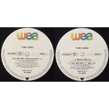 Tony Baez - Tell Me Why • 12" Vinyl Maxi • EX - Labyrinth Music