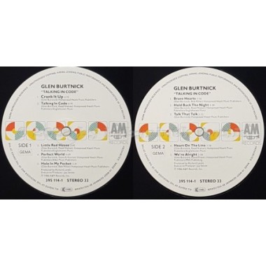 Glen Burtnick - Talking In Code • 12" Vinyl LP • EX - Labyrinth Music
