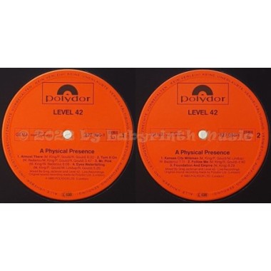 Level 42 - A Physical Presence • 12" Vinyl LP • MINT - Labyrinth Music