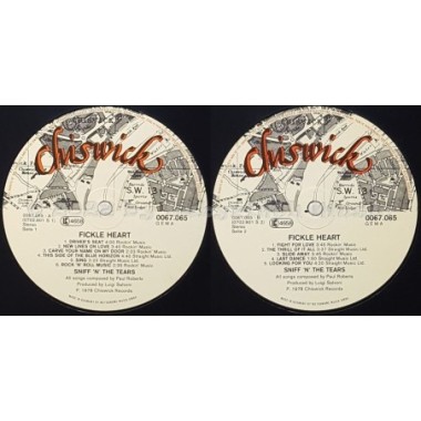 Sniff 'n' The Tears - Fickle Heart • 12" Vinyl LP • EX - Labyrinth Music