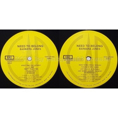 Barbara Jones - Need To Belong • 12" Vinyl LP • EX - Labyrinth Music