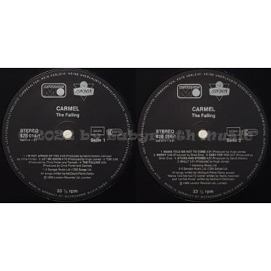 Carmel - The Falling • 12" Vinyl LP • EX - Labyrinth Music