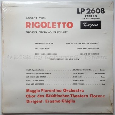 Giuseppe Verdi - Rigoletto - Grosser Opernquerschnitt • 12" Vinyl LP • MINT - Labyrinth Music