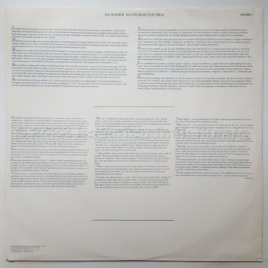 Jan Hammer - Escape From Television • 12" Vinyl LP • MINT - Labyrinth Music
