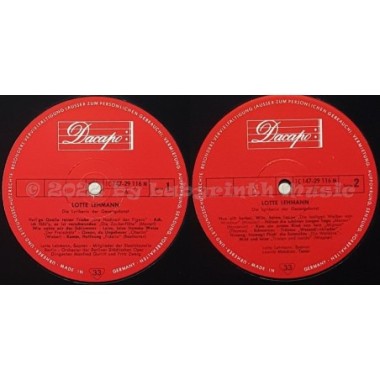 Lotte Lehmann - Die Lyrikerin Der Gesangskunst • 12" Vinyl LP • MINT - Labyrinth Music