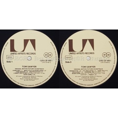 Richard M. Sherman & Robert B. Sherman - Tom Sawyer Original Motion Picture Soundtrack • 12" Vinyl LP • EX - Labyrinth Music