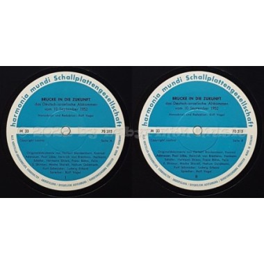 Rolf Vogel - Brücke In Die Zukunft - Das Deutsch-Israelische Wiedergutmachungsabkommen Vom 10. September 1952 • 12" Vinyl LP - L