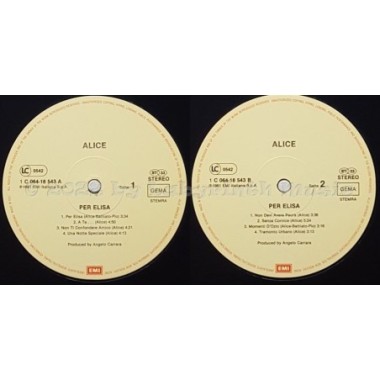 Alice - Per Elisa • 12" Vinyl LP • MINT - Labyrinth Music