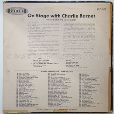 Charlie Barnet And His Orchestra - On Stage With Charlie Barnet • 12" Vinyl LP - Labyrinth Music