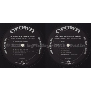 Charlie Barnet And His Orchestra - On Stage With Charlie Barnet • 12" Vinyl LP - Labyrinth Music