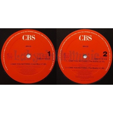 Bros - I Owe You Nothing • 12" Vinyl Maxi • EX - Labyrinth Music