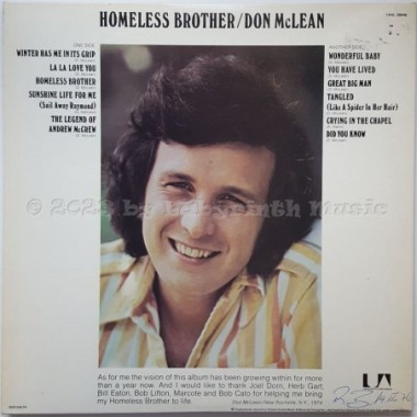 Don McLean - Homeless Brother • 12" Vinyl LP • NM - Labyrinth Music