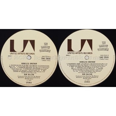 Don McLean - Homeless Brother • 12" Vinyl LP • NM - Labyrinth Music