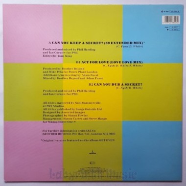 Brother Beyond - Can You Keep A Secret? • 12" Vinyl Maxi • MINT - Labyrinth Music