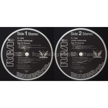 John Farnham - Age Of Reason • 12" Vinyl LP - Labyrinth Music