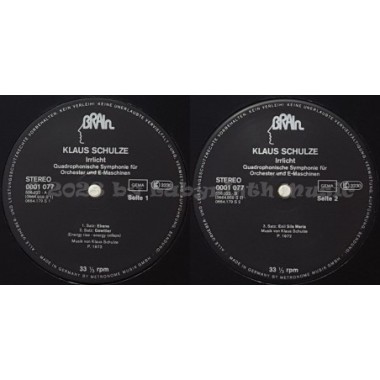Klaus Schulze - Irrlicht • 12" Vinyl LP - Labyrinth Music