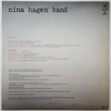 Nina Hagen Band - Unbehagen • 12" Vinyl LP • EX - Labyrinth Music